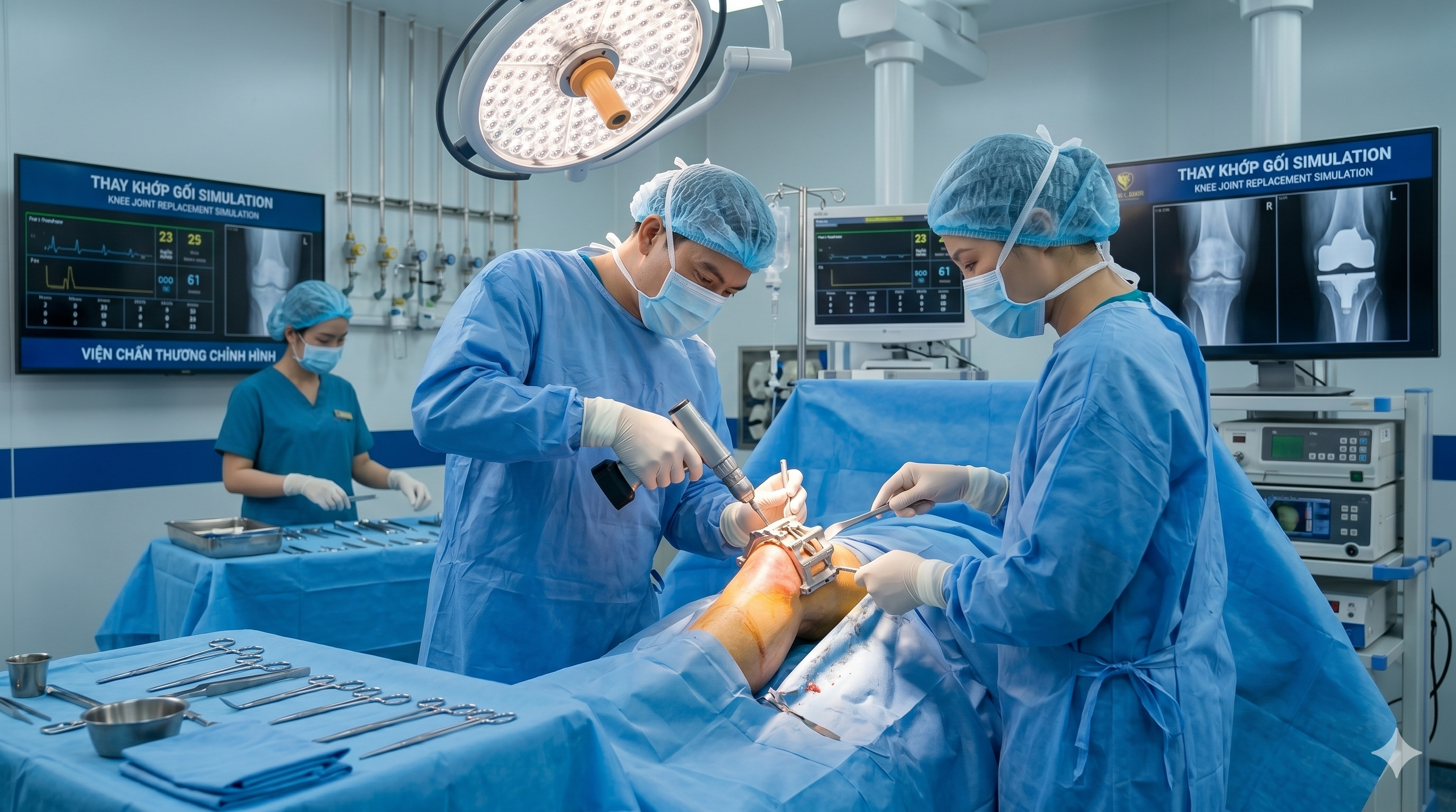 Knee replacement surgery at Vietnam hospital
